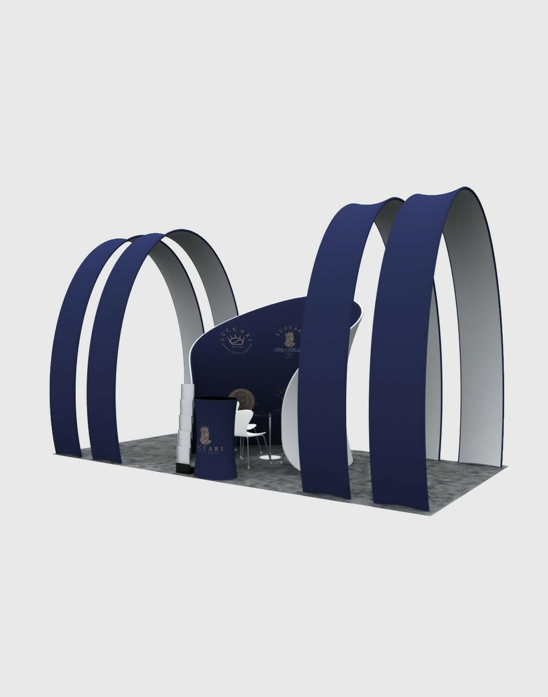 6m Meeting Pod with Round Arch Exhibition Kit.