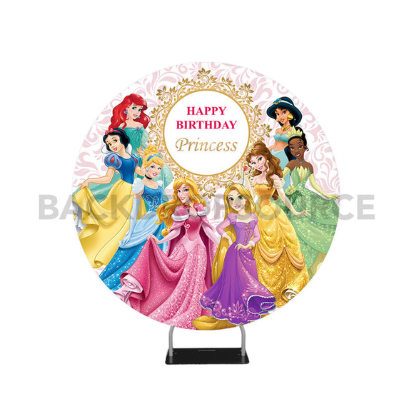 Disney Princess Themed Birthday Event Circle Round Photo Booth Backdrop