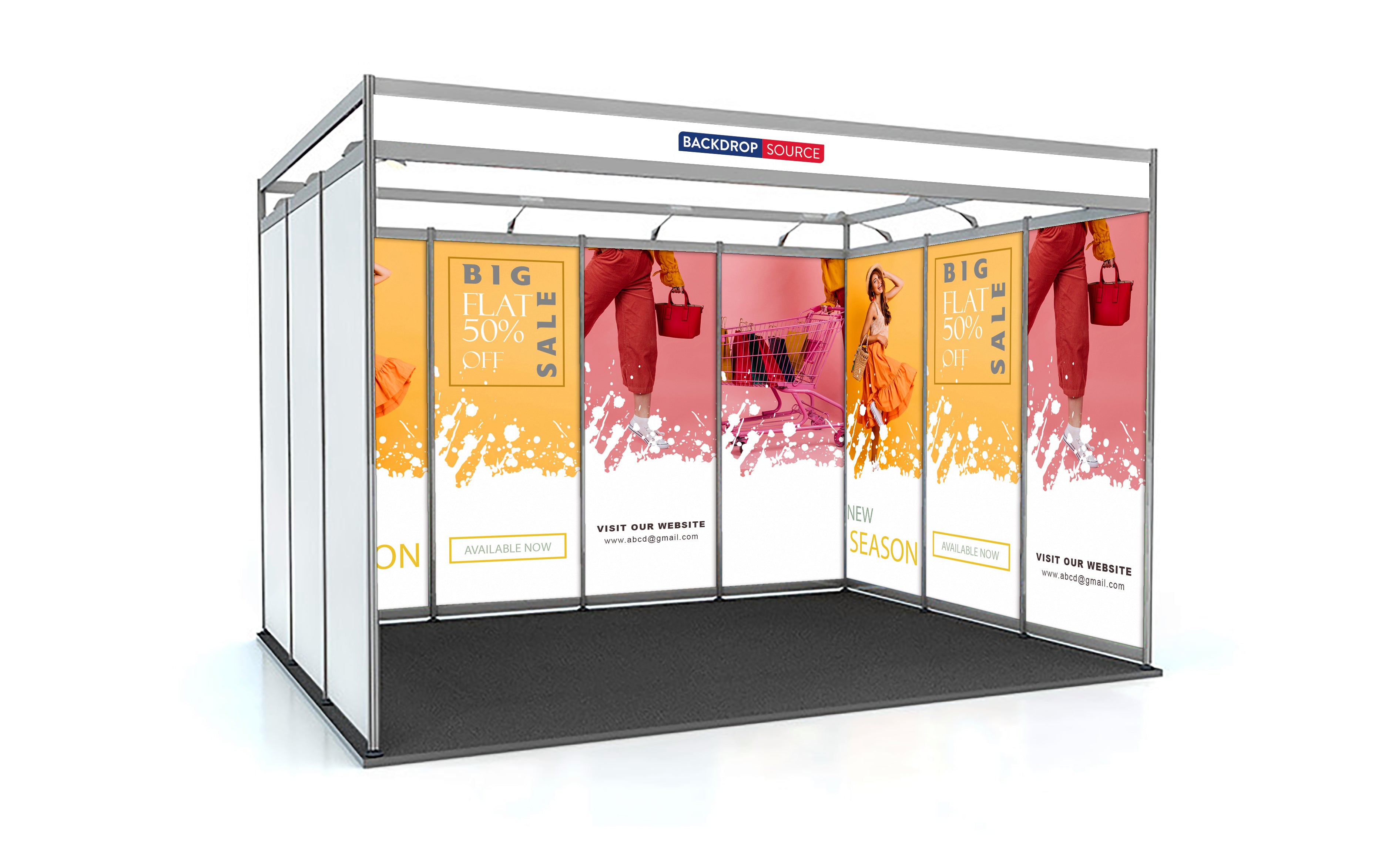 Frame Exhibition Shell Shell scheme Exhibition Graphics for 4m Wide x 3m Depth Booth ...