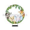 Zoo Themed Circle Round Photo Booth Backdrop