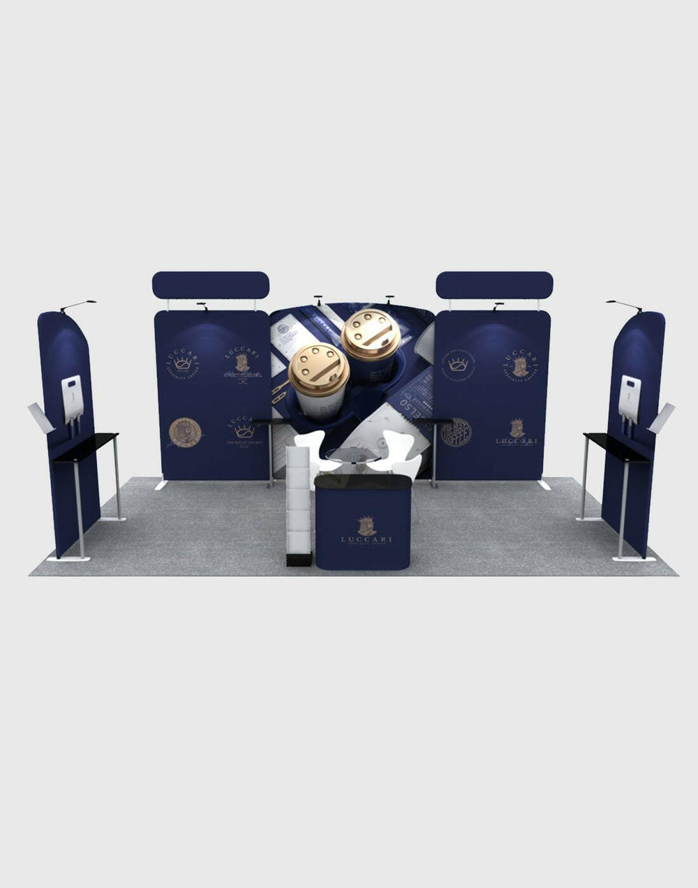 6m Straight Backdrop with Round Top Exhibition Kit.