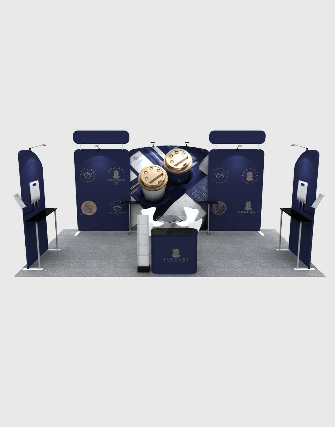 6m Straight Backdrop with Round Top Exhibition Kit.