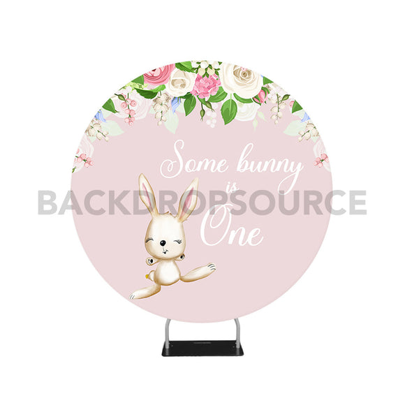 Cute Bunny Themed Circle Round Photo Booth Backdrop