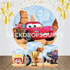 Cars Cartoon Themed Event Party Round Backdrop Kit
