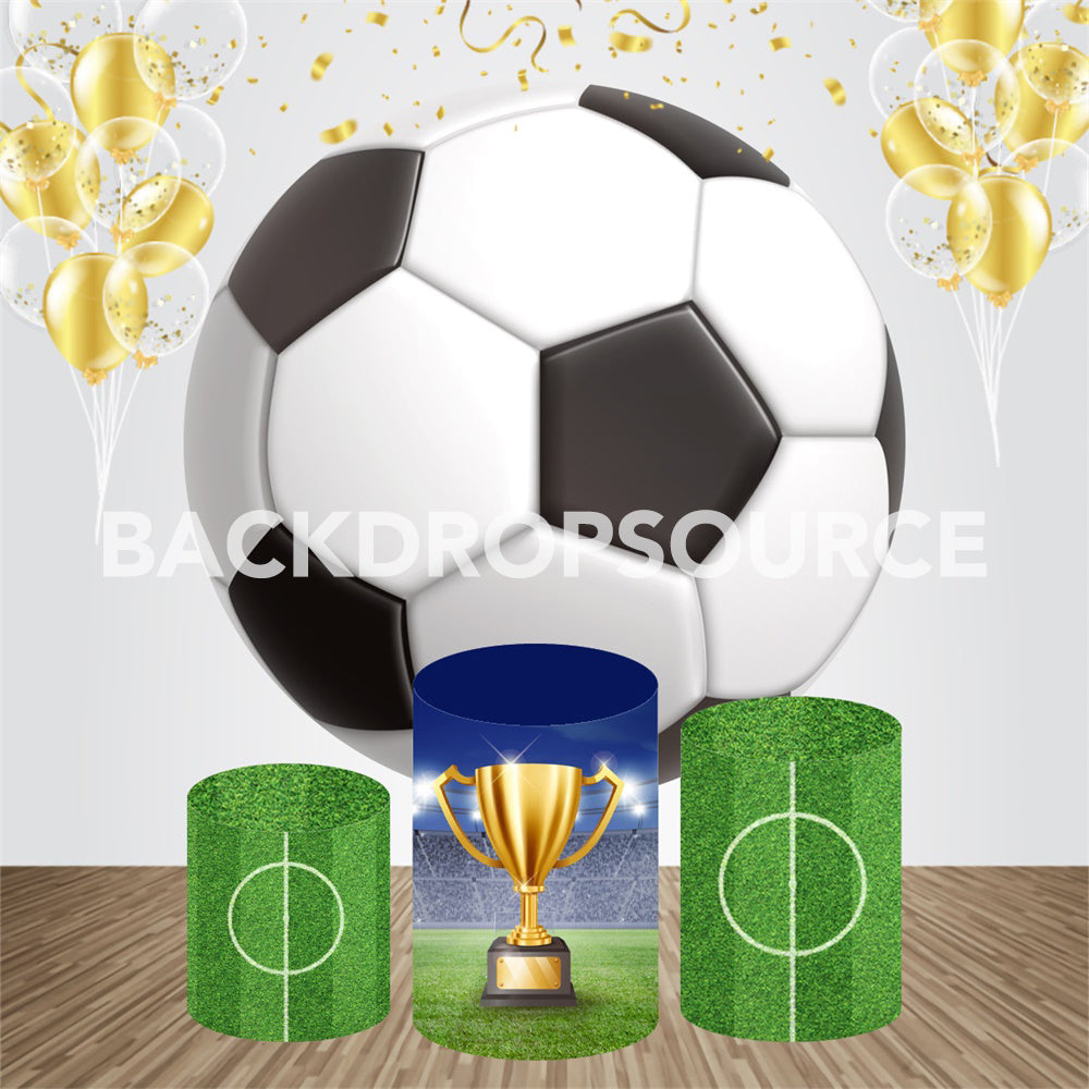 Soccer Ball Themed Event Party Round Backdrop Kit