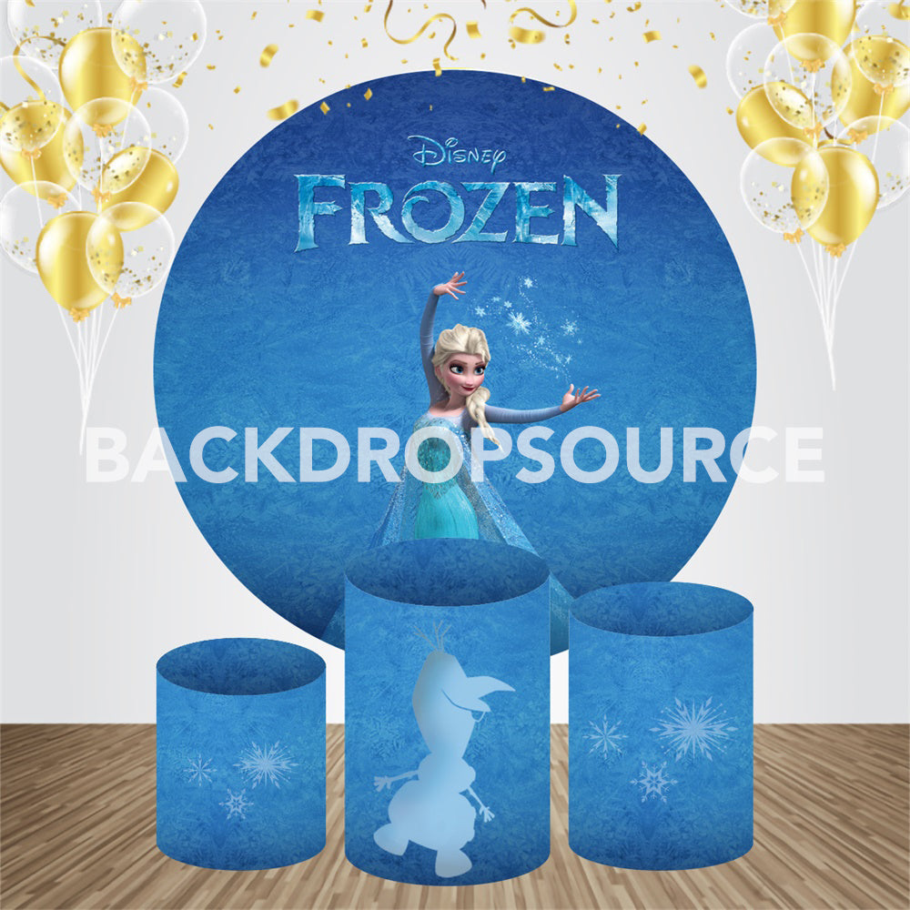 Frozen 2 Princess Elsa Themed Event Party Round Backdrop Kit