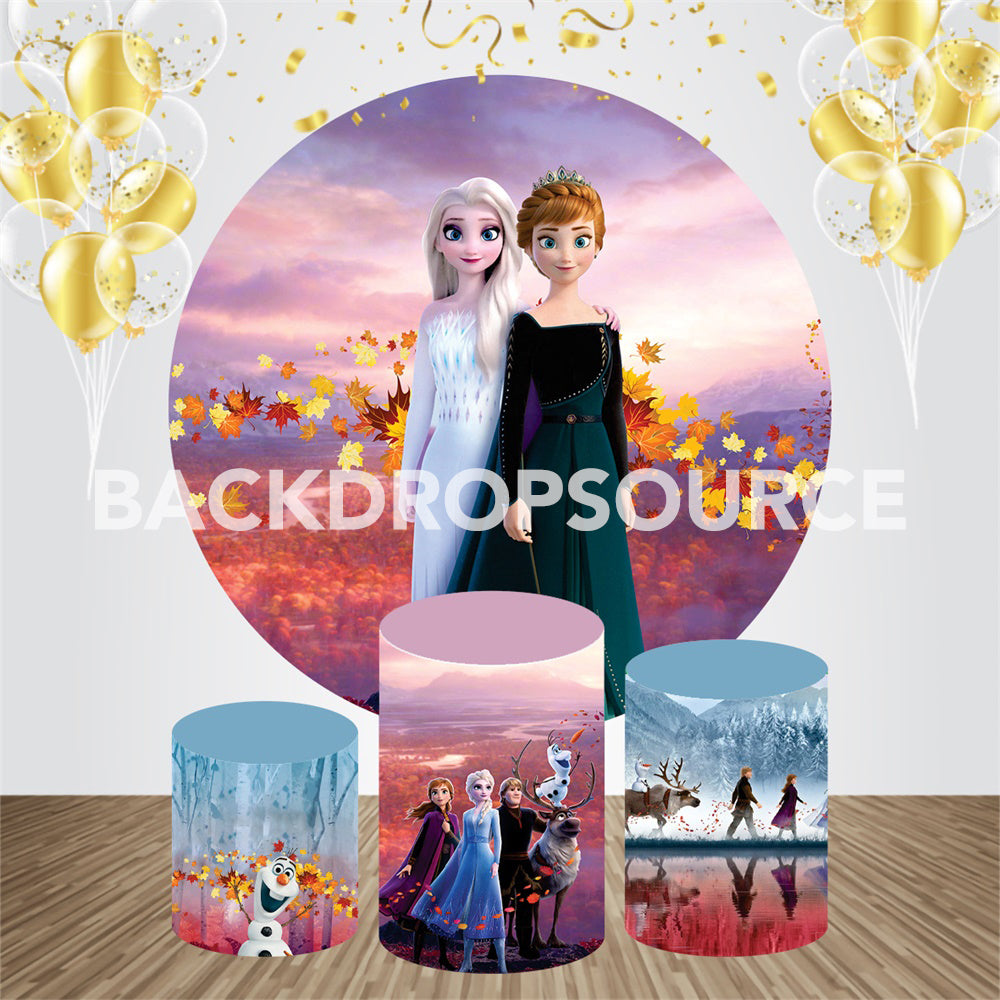 Frozen Princess Themed Event Party Round Backdrop Kit