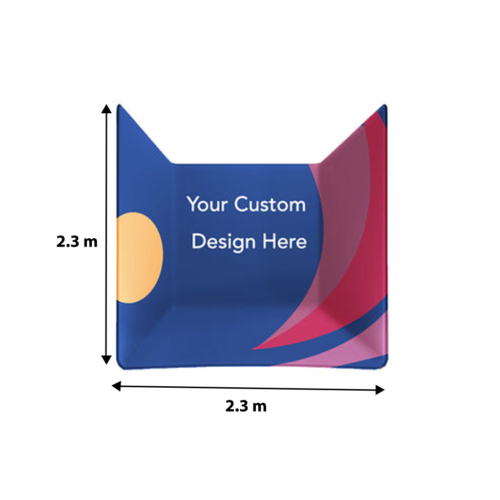 Custom Printed U Shaped Exibition Booth ( Covers 3 Walls/ Sides)