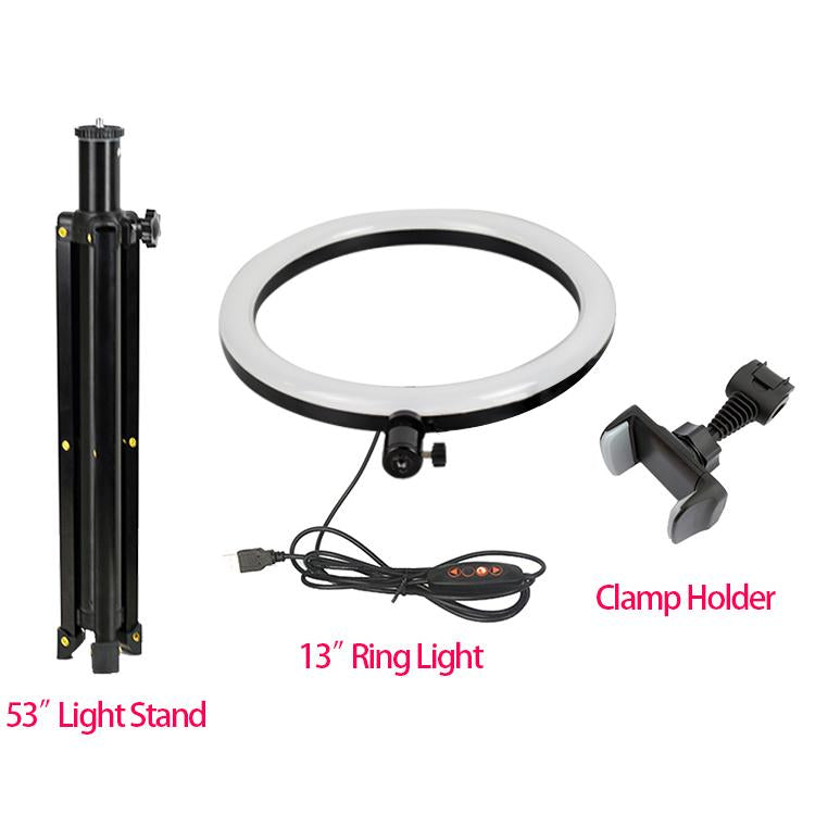 STUDIO PHOTOGRAPHY MAKEUP DIMMABLE 13 INCH (18W) LED CIRCLE RING LIGHT LAMP (FOR LIVE VIDEOS)