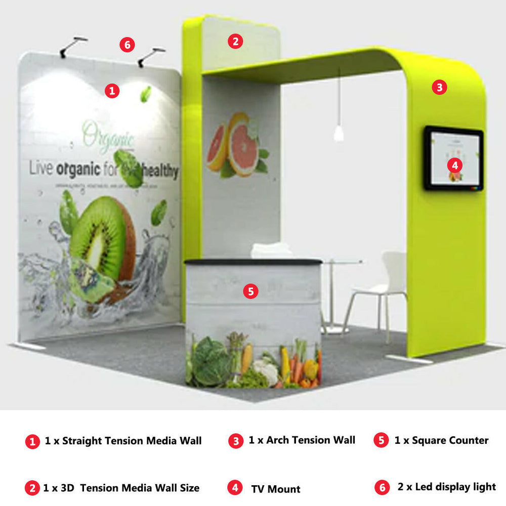 Modern TV Display Exhibition Kit setup showcasing interactive screens, ideal for engaging exhibition display experiences.