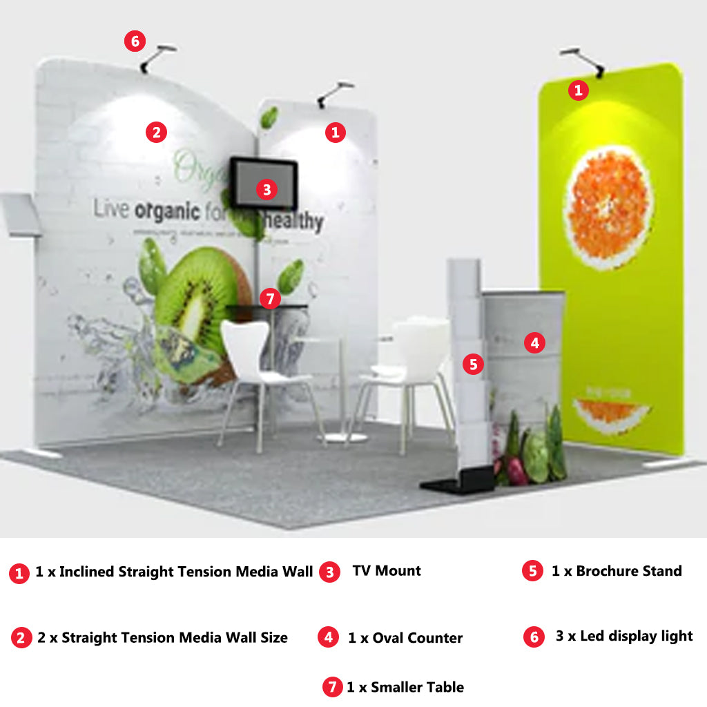 Inclined Exhibition Kit for 3m Wide Booths