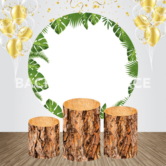 Green Circle Themed Event Party Round Backdrop Kit