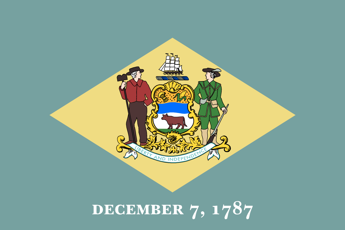 Delaware State Flag in TrueKolor Wrinkle Free Fabric