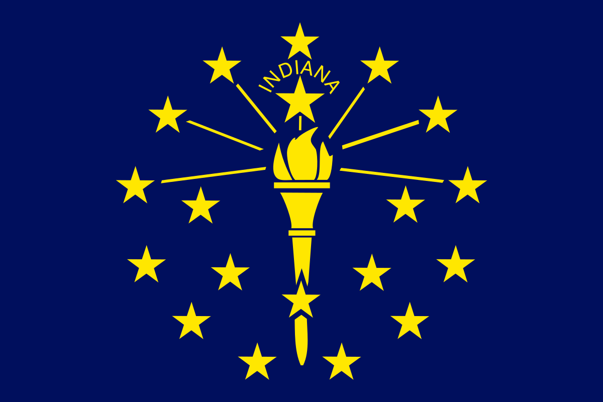 Indiana State Flag in TrueKolor Wrinkle Free Fabric