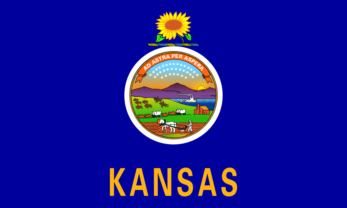 Kansas State Flag in TrueKolor Wrinkle Free Fabric