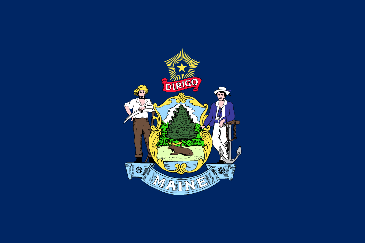 Maine State Flag in TrueKolor Wrinkle Free Fabric
