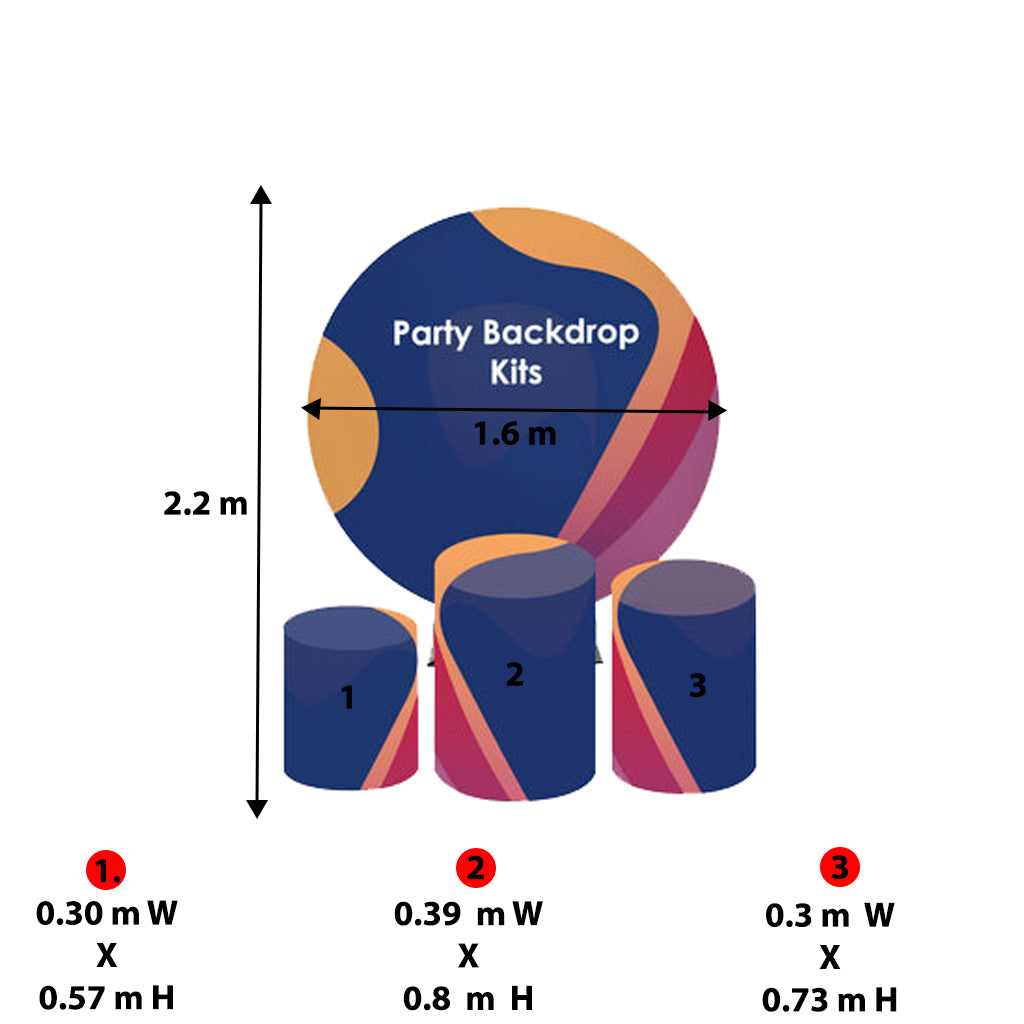 Customized Fabric Print Round Backdrop Kits with Counter ...