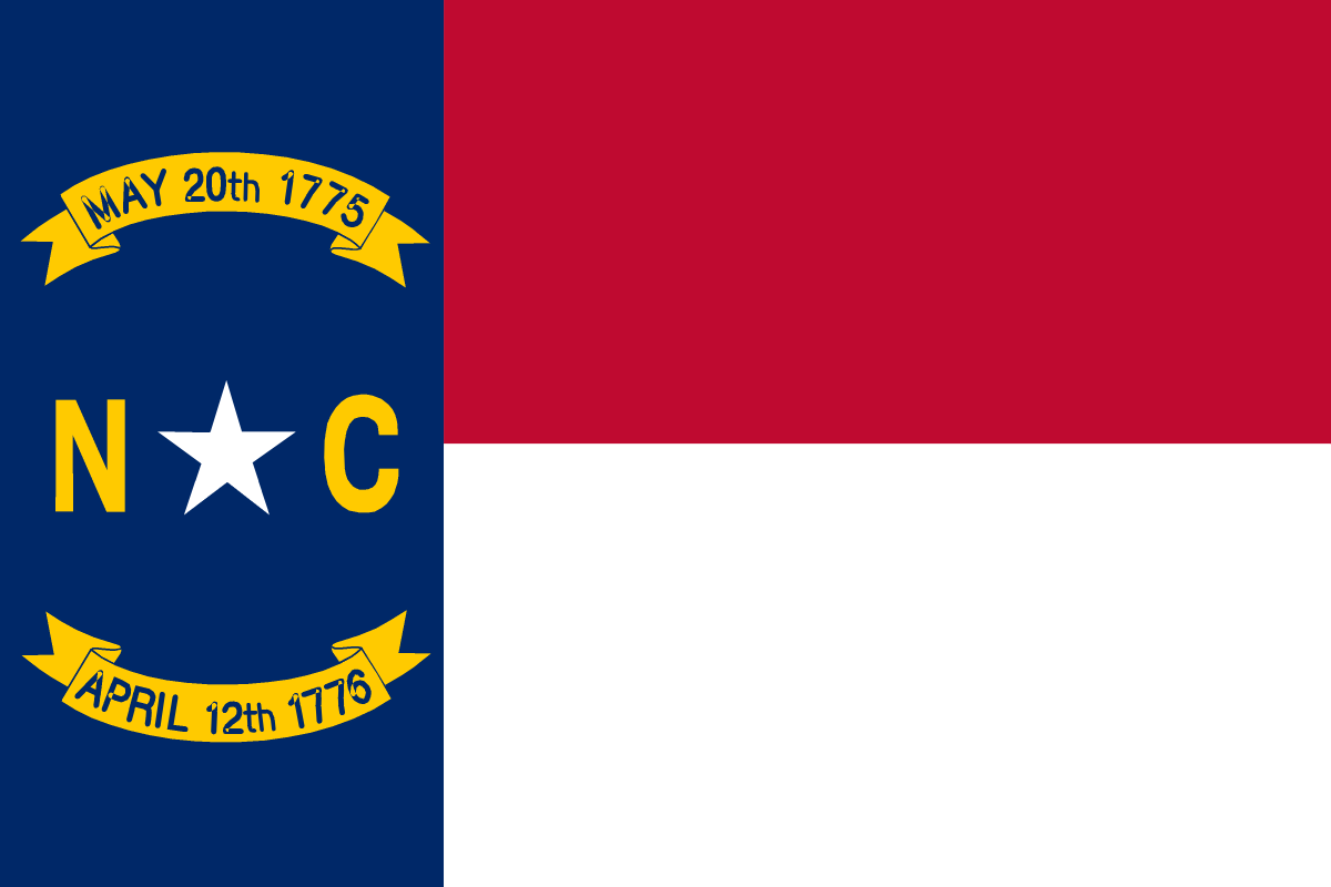 North Carolina State Flag in TrueKolor Wrinkle Free Fabric